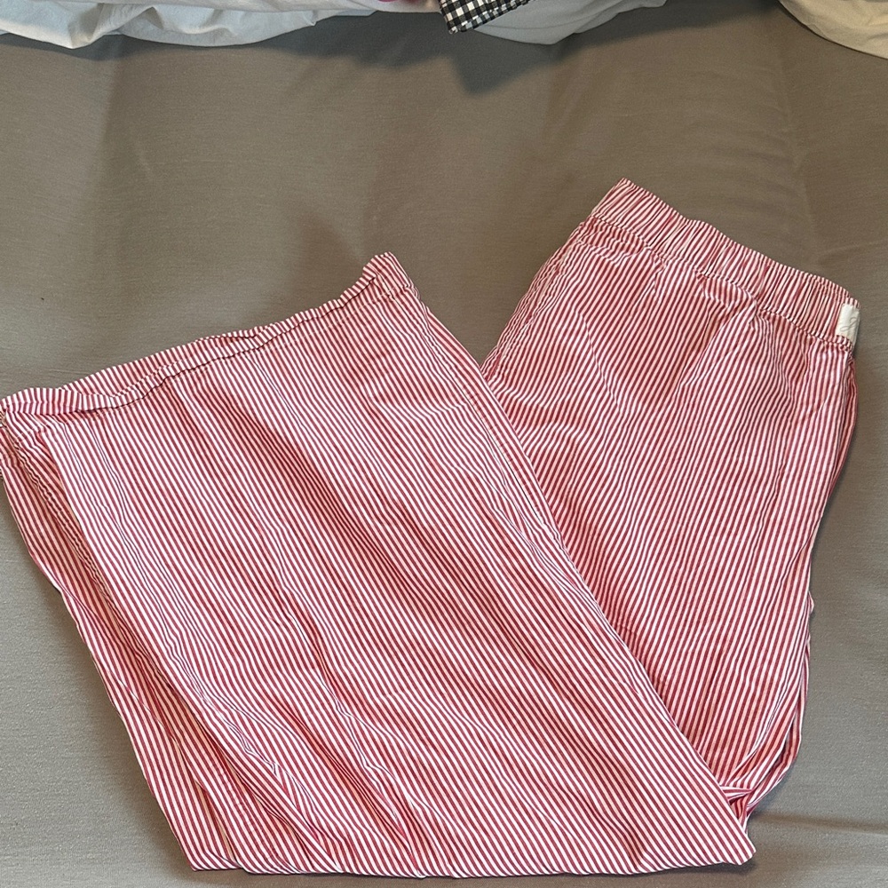 J. Crew Red and White Striped Pants